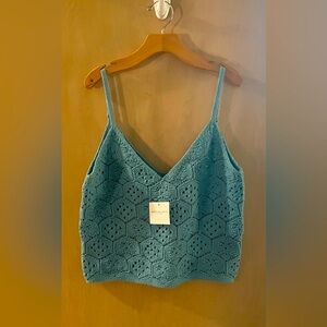 American Eagle Cropped Crochet Tank